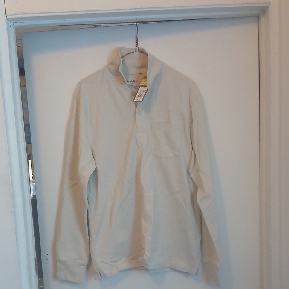 Goodfellow & Co Beige 1/4 Button Henley Shirt